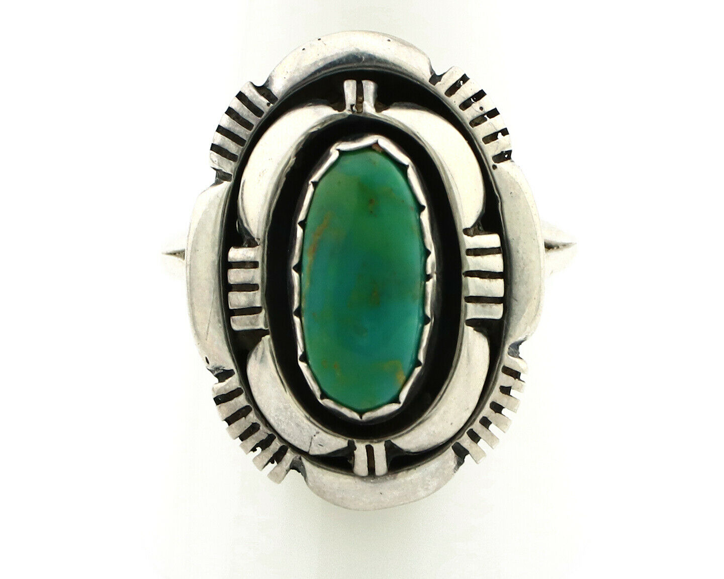 Navajo Ring .925 Silver Royston Turquoise Artist Signed L. M. Nez C80s