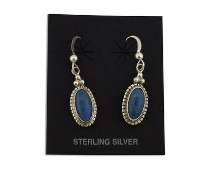 Navajo Earrings 925 Silver Natural Royal Blue Lapis Native American Artist C90s