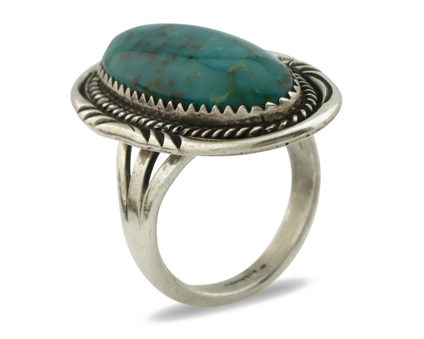 Navajo Ring .925 Silver Turquoise Mountain Native American C.80's