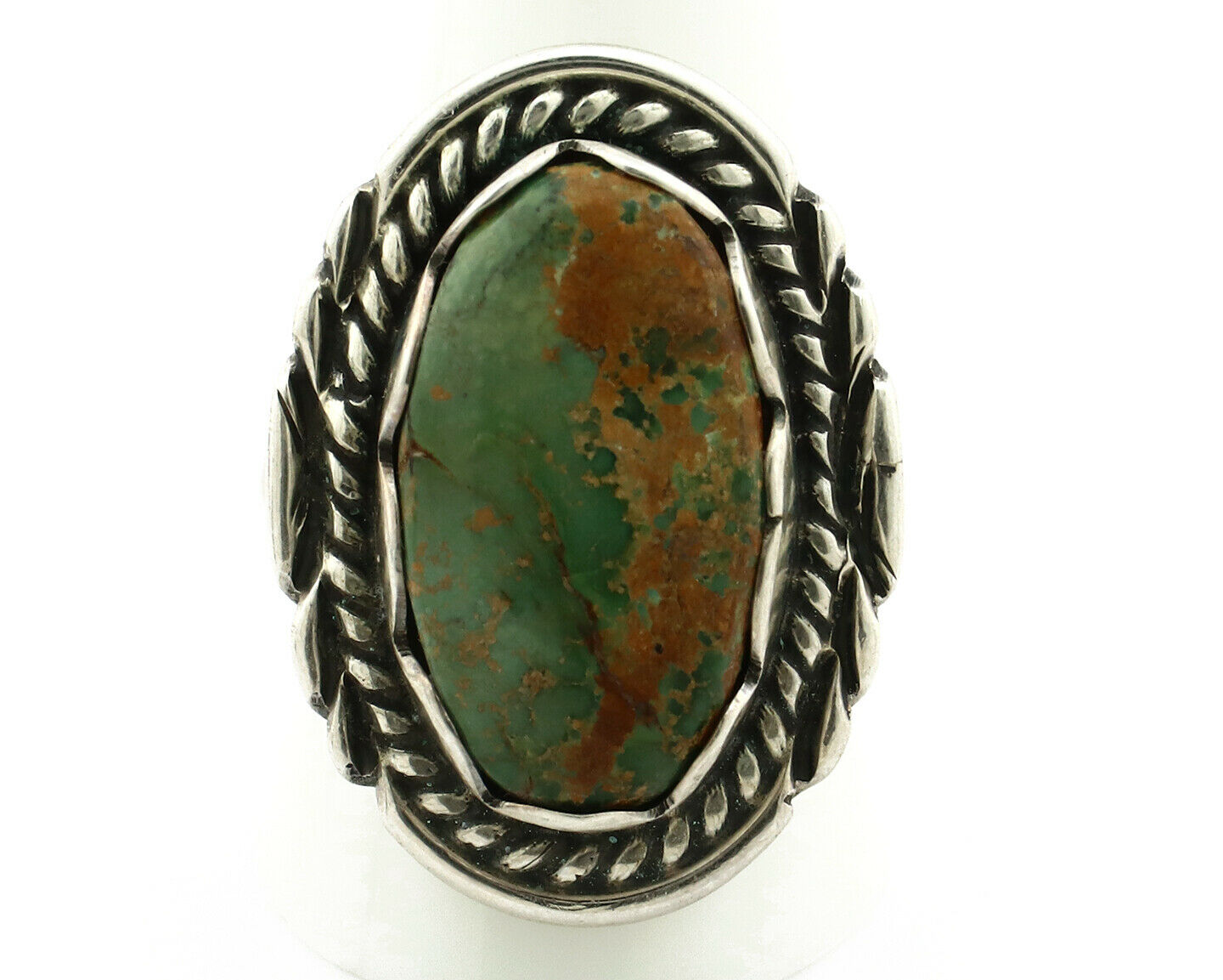 Navajo Ring .925 Silver Natural Aqua Turquoise Signed Apache C.80's