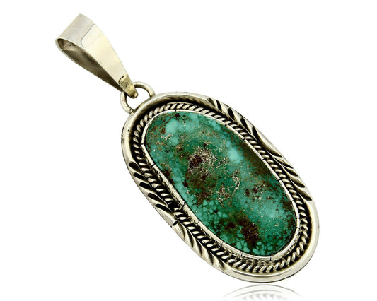 Navajo Pendant .925 Silver Royston Turquoise Signed Lee Bennett C.80's