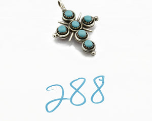 Zuni Natural Turquoise and Coral Reversible 925 Silver Handmade Pendant