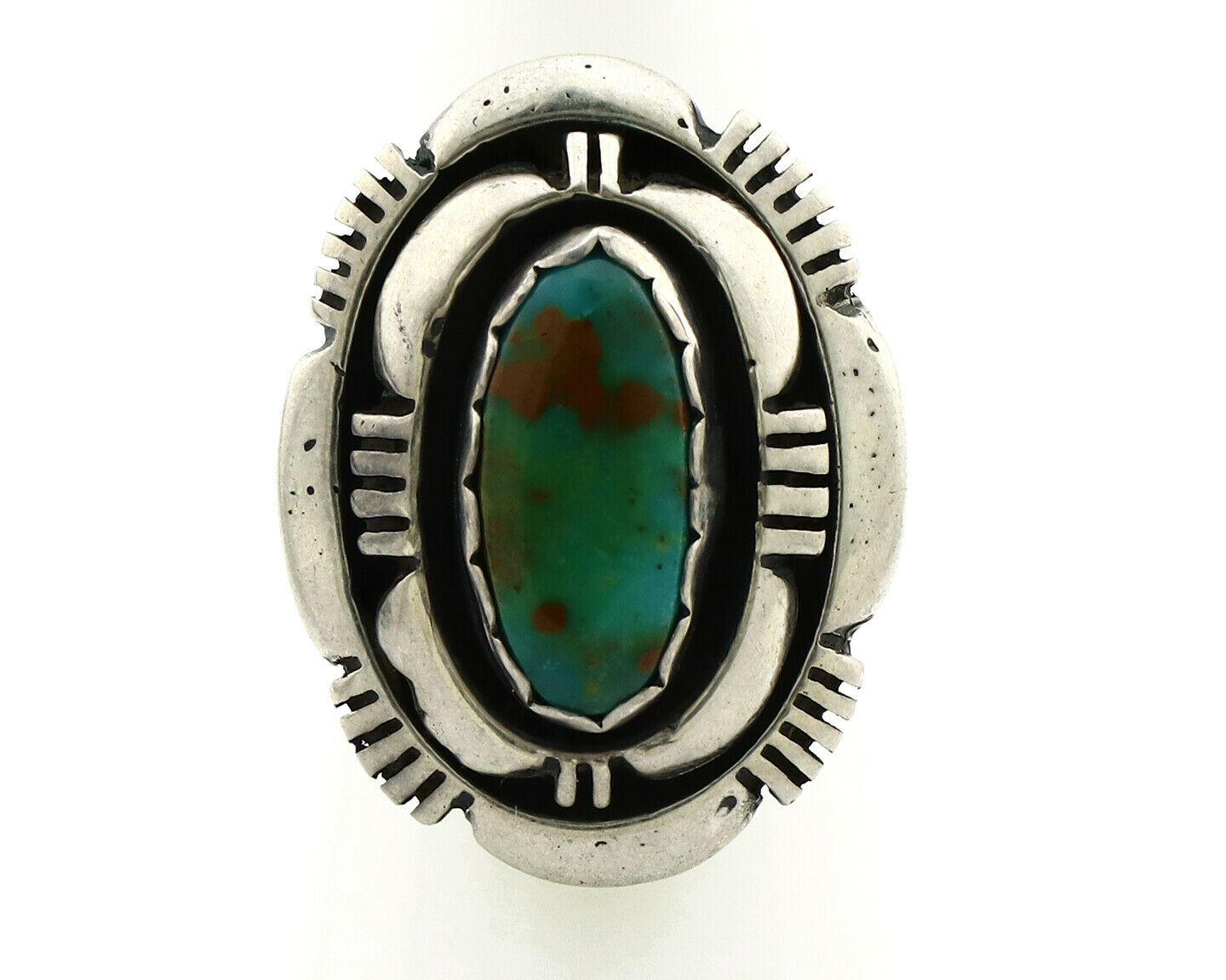 Navajo Ring .925 Silver Royston Turquoise Artist Signed L. M. Nez C80s