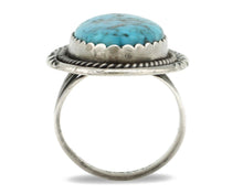 Navajo Ring 925 Silver Natural Mined Morenci Turquoise Signed Platero C.80's