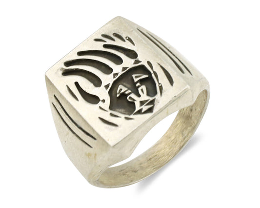 Navajo Bagger Paw Ring .925 Silver Handmade Native American Artist C.1980's