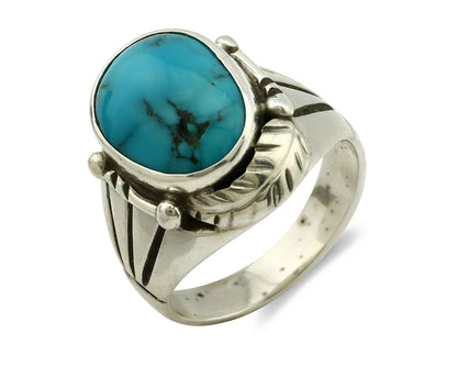 Navajo Ring .925 Silver Blue Southwest Turquoise Native Artist C.80's