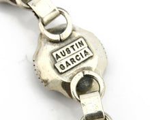 Navajo Bracelet .925 SOLID Silver Gemstone Signed Austin Garcia C.80's