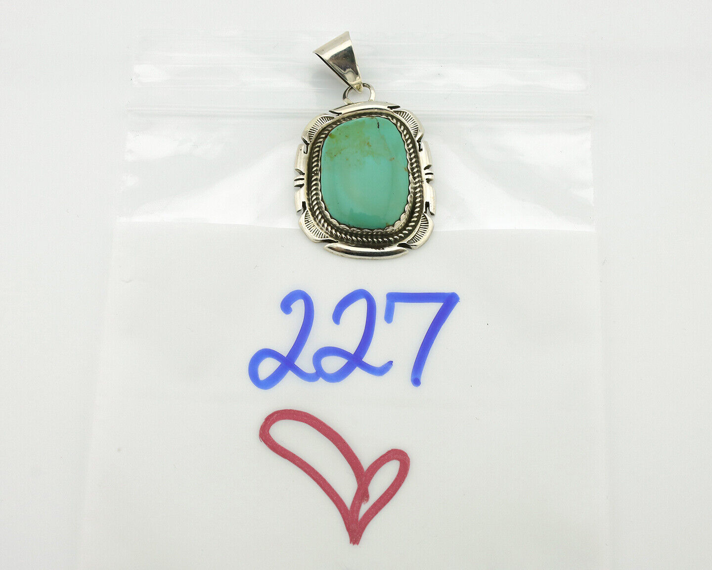 Navajo Necklace .925 Silver Arizona Turquoise Signed Jon McCray C.1980's