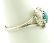 Navajo Ring .925 Silver Natural Blue Turquoise Artist Signed DT C.80's