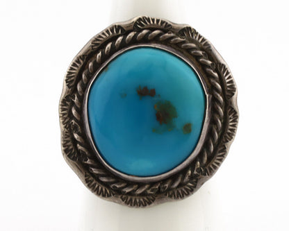 Navajo Ring .925 Silver Blue Turquoise Native Artist C.80's