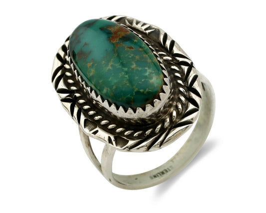 Navajo Ring .925 Silver Turquoise Mountain Native American C.80's