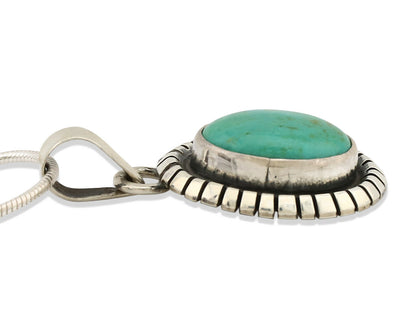 Navajo Necklace .925 Silver Kingman Turquoise Native American C.1980's