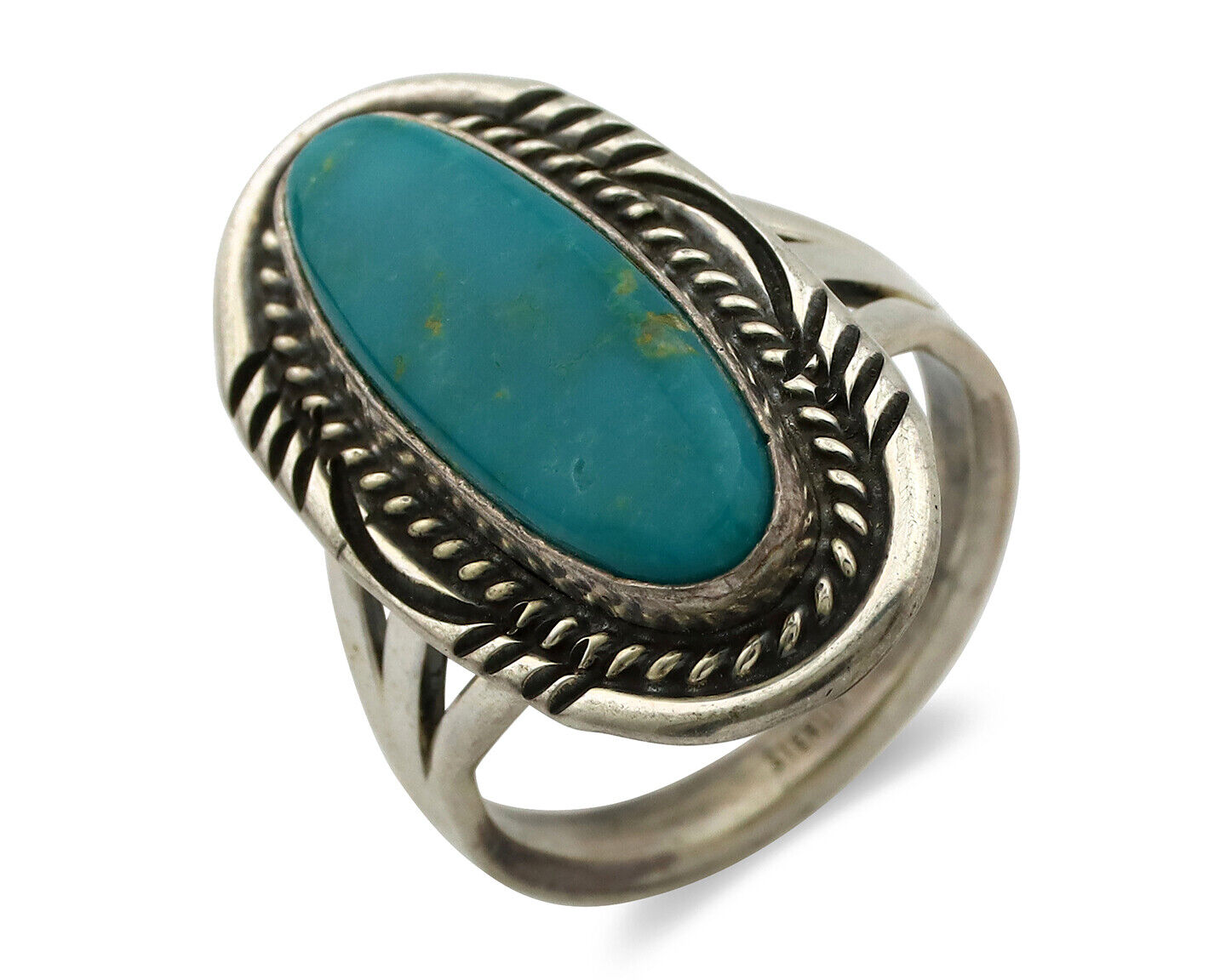 Navajo Ring 925 Silver Turquoise Mountain Artist Signed M Begay C.80's