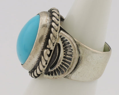 Navajo Ring .925 Silver Blue Turquoise Artist Signed C Montoya C.80's