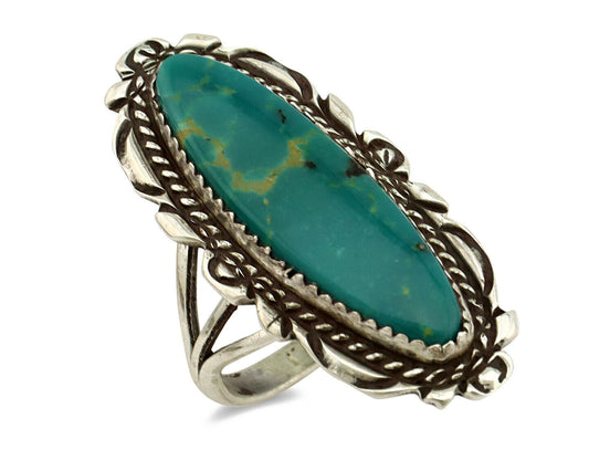 Navajo Ring .925 Silver Arizona Turquoise Artist Signed Billy Eagle C.80's