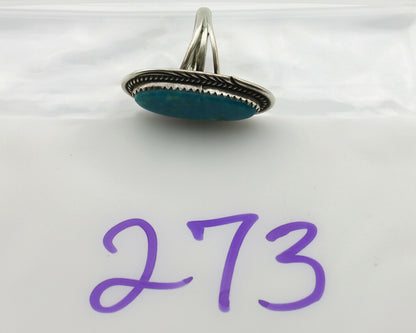 Navajo Ring .925 Silver Kingman Turquoise Native American Artist C.80's