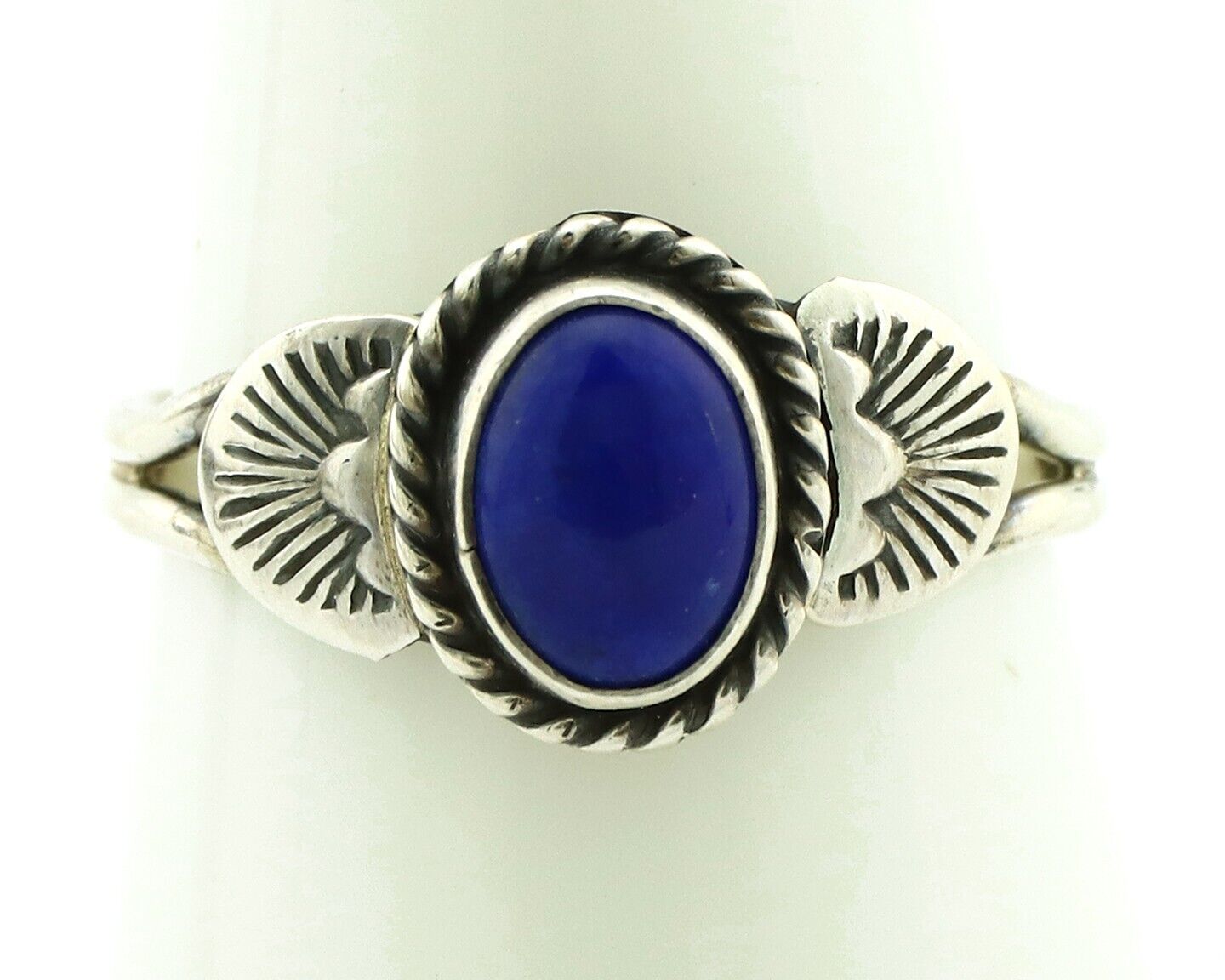 Navajo Ring 925 Silver Natural Royal Blue Lapis Lazuli Native Artist C.80's