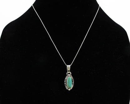 Navajo Necklace 925 Silver Kingman Turquoise Artist Signed Gecko C.80's