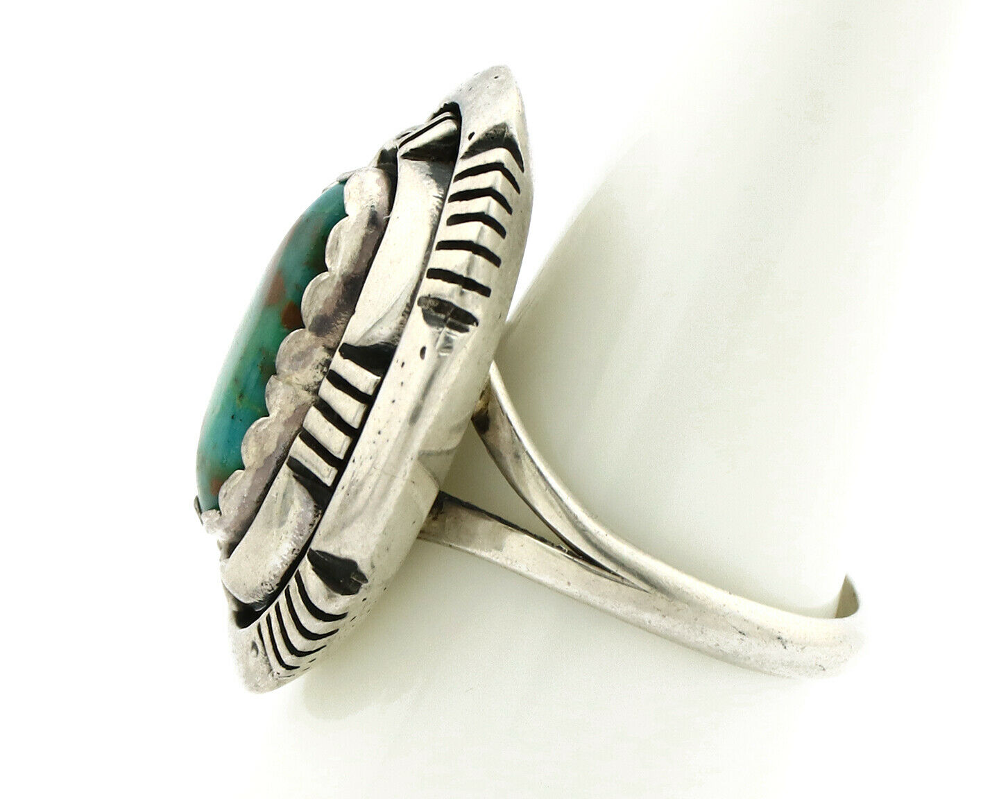 Navajo Ring .925 Silver Royston Turquoise Artist Signed L. M. Nez C80s