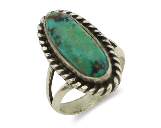 Navajo Ring .925 Silver Nevada Turquoise Artist Native American C.1980's