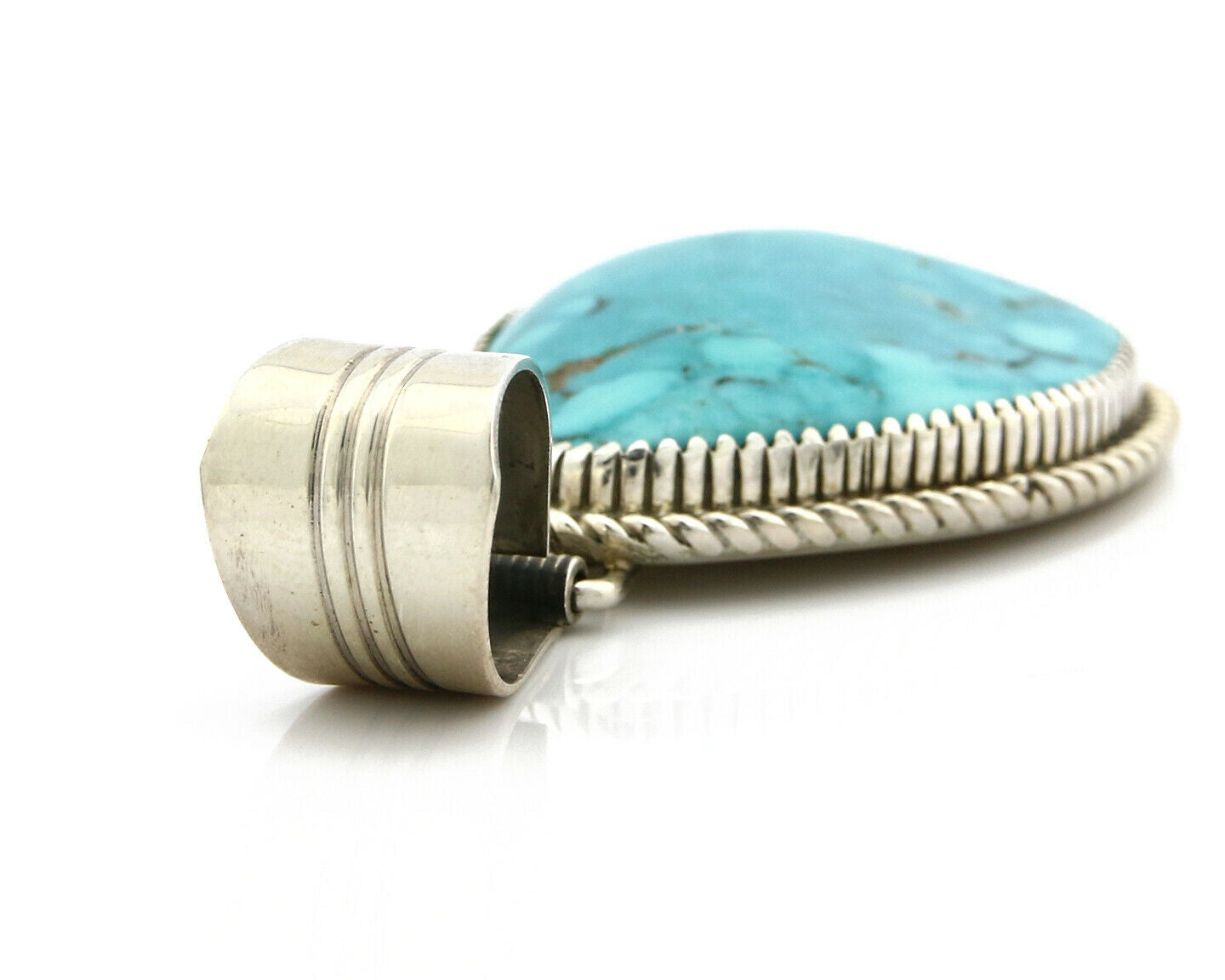 Navajo Pendant Turquoise Mountain .925 Silver Signed LTB C.80's