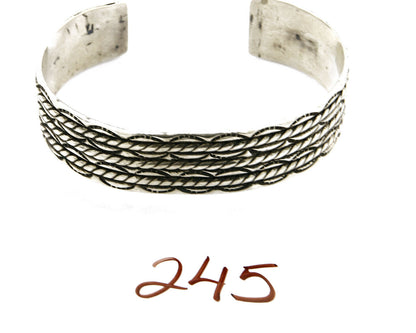 Women's Navajo Bracelet .925 Silver Handmade Cuff Signed Montoya C.1980's