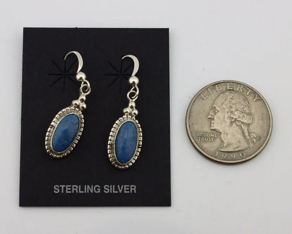 Navajo Earrings 925 Silver Natural Royal Blue Lapis Native American Artist C90s