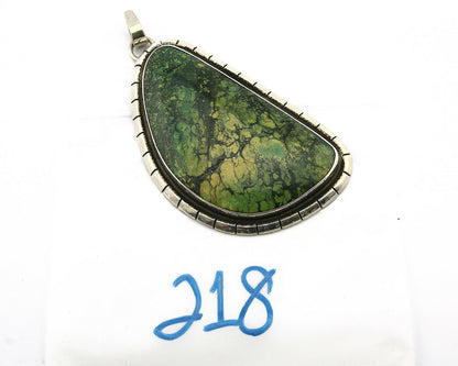 Navajo Pendant .925 Silver Natural Slab Turquoise Native Artist C.80's