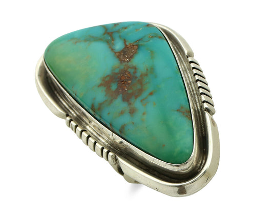 Navajo Ring .925 Silver Kingman Turquoise Signed Doug Zachary C.80's