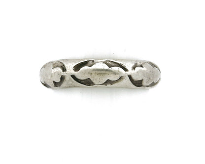 Women's Navajo Ring .925 SOLID Silver Hand Stamped Circa 1980's Size 3.75