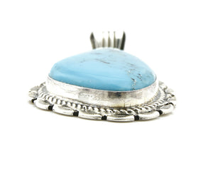 Navajo Pendant .925 Silver Turquoise Signed Artist LT Begay C.80's