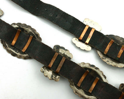 Navajo Concho Belt .925 Silver Hand Stamped Artist Kirk Smith C.80's