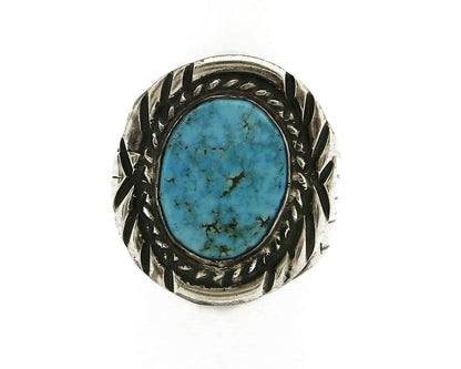 Navajo Turquoise .925 Ring Silver Signed Jack Tom C.80's