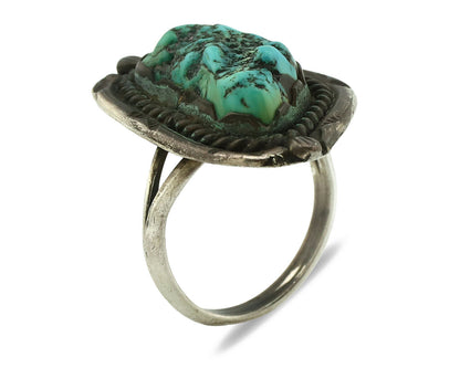 Navajo Ring .925 Silver Blue Turquoise Native American Artist C.80's