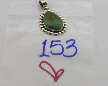 Navajo Necklace .925 Silver Kingman Turquoise Signed Native C.1980's