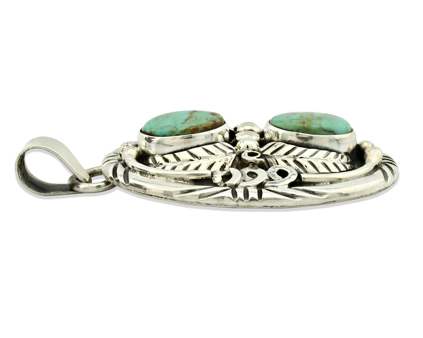 Navajo Necklace .925 Silver Kingman Turquoise Native American C.80's