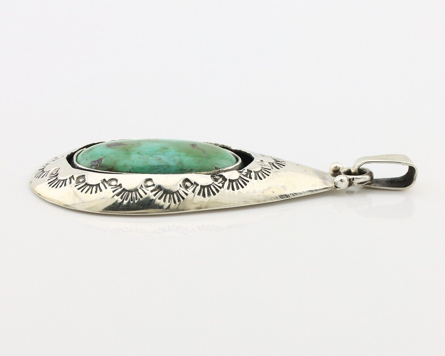 Navajo Pendant 925 Silver Royston Turquoise Artist Signed C Montoya C.80's