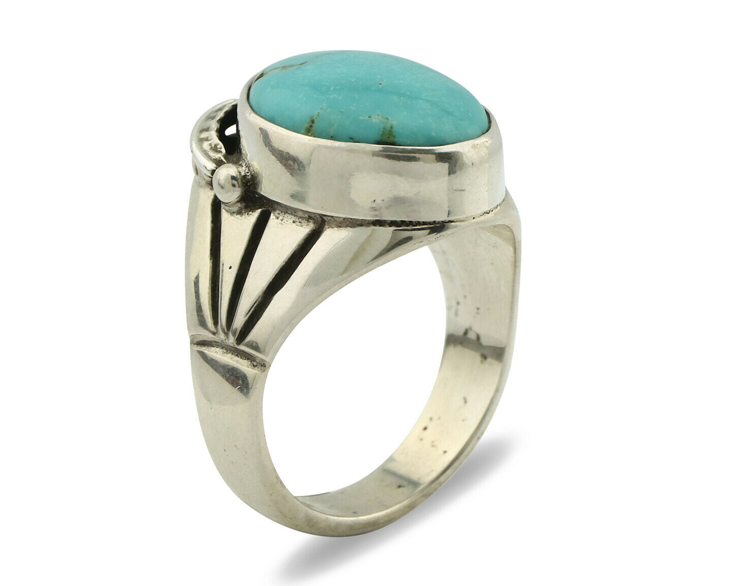 Navajo Ring .925 Silver Blue Southwest Turquoise Native Artist C.80's