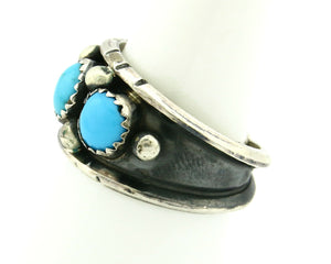 Navajo Ring .925 Silver Blue Arizona Turquoise Artist Native American C.80's