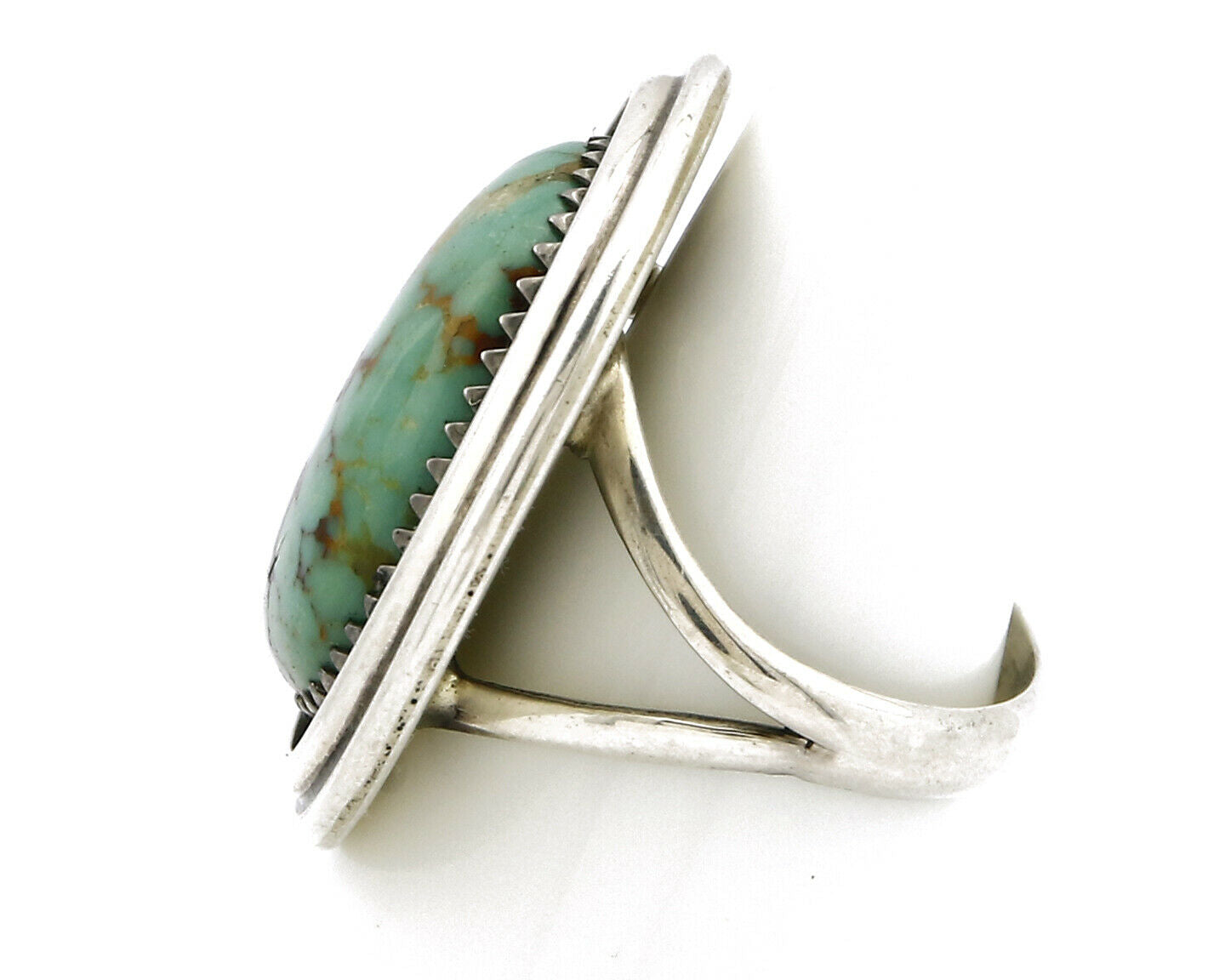 Navajo Turquoise Ring .925 Silver Turquoise Handmade Shadow Box