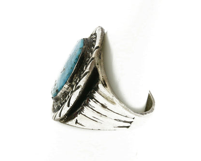 Navajo Turquoise .925 Ring Silver Signed Jack Tom C.80's