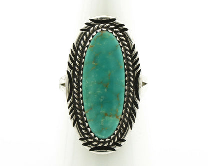 Navajo Ring .925 Silver Kingman Turquoise Native American Artist C.80's