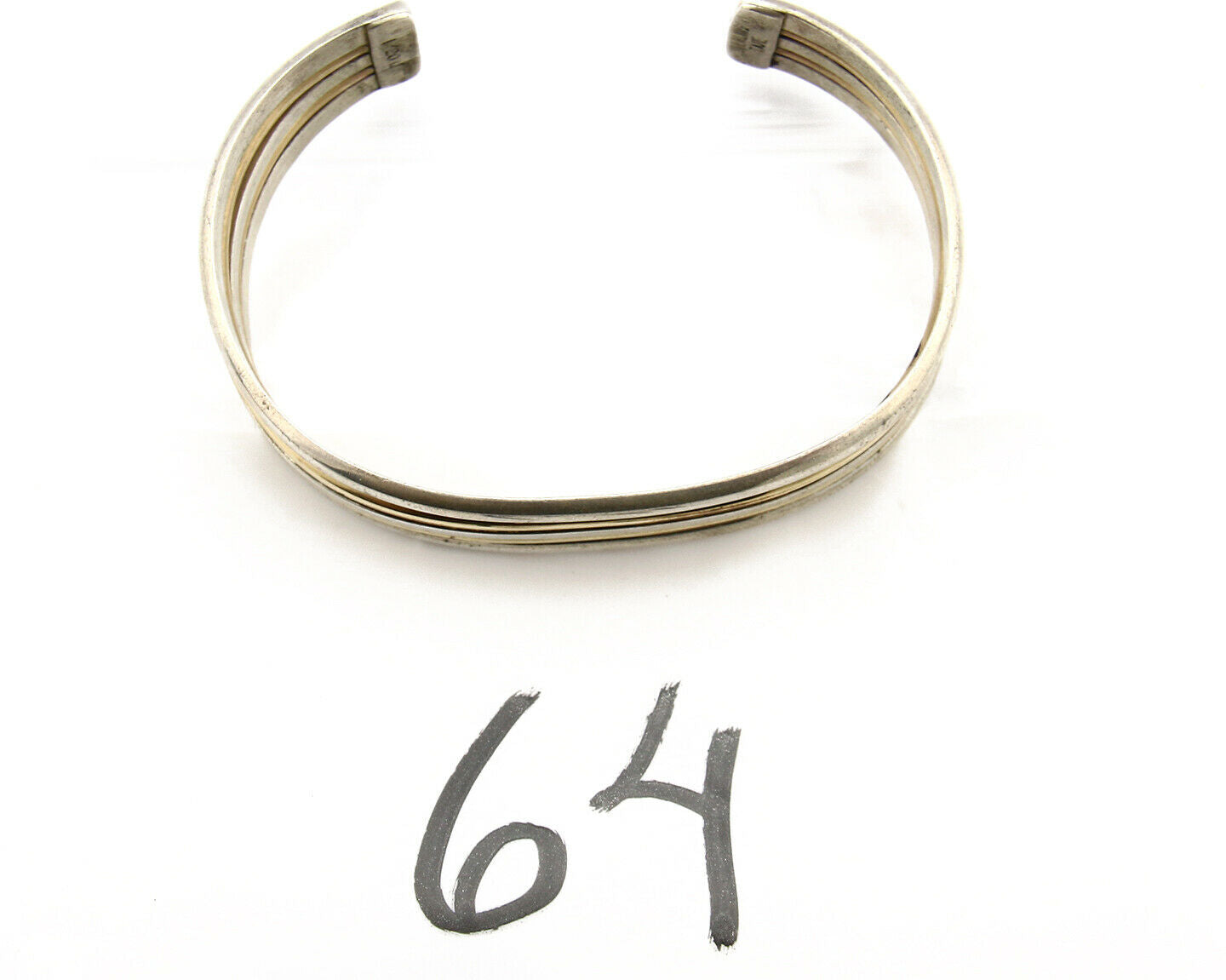Navajo Bracelet SOLID .925 Silver & 12K Gold Filled Signed Artist TAHE C.80's