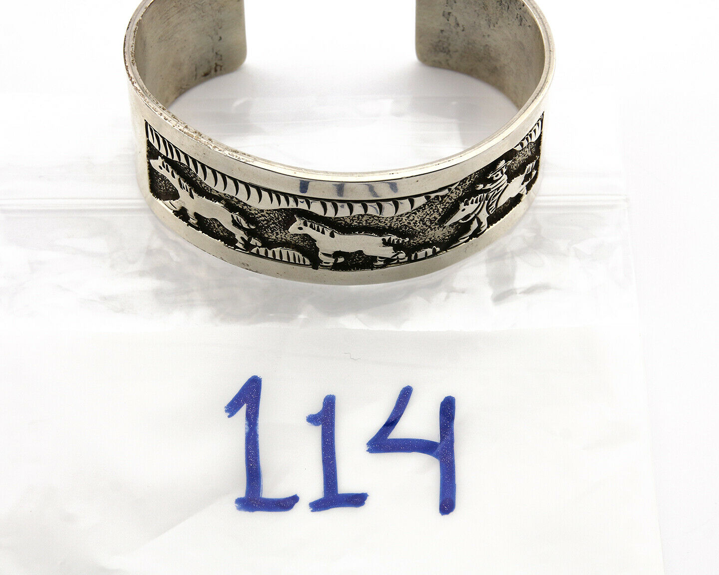 Navajo Bracelet .925 SOLID Silver Artist Signed Harold Yazzie Overlay C.80-90's