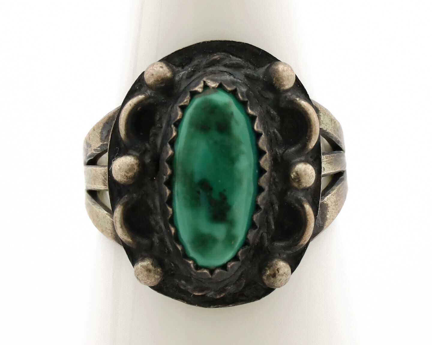 Navajo Ring .925 Silver Royston Turquoise Artist Signed F C.80's