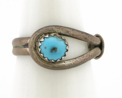 Navajo Ring 925 Silver Morenci Turquoise Native Artist C.80s