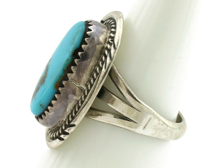 Navajo Ring .925 Silver Blue Native American Artist C.1980's