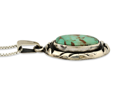 Navajo Necklace .925 Silver Kingman Turquoise Signed C Montoya C.1980's