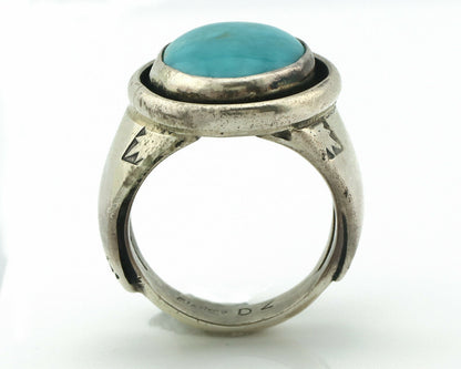 Navajo Blue Gem Turquoise Silver Artist Signed DZ C.80's