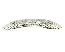 Navajo Hair Clip Barrette .925 Silver Hand Stamped Artist Signed C Montoya C80s